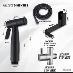 Nolad® Bidet Handdouche - Douchekoppen - Bidet - Handdouche - Zwart -Grohe Winkel 1200x1200 108