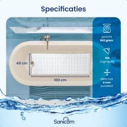Merkloos Badmat Antislip - Douchemat - Antislipmat Bad - Antislipmat Douche - Schimmelbestendig - Met Zuignappen - Wasbaar - Wit -Grohe Winkel 1200x1200 1087