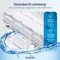 Merkloos Badmat Antislip - Douchemat - Antislipmat Bad - Antislipmat Douche - Schimmelbestendig - Met Zuignappen - Wasbaar - Wit -Grohe Winkel 1200x1200 1089