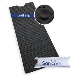 Merkloos Badmat Antislip - Douchemat - Antislipmat Bad - Antislipmat Douche - Schimmelbestendig - Met Zuignappen - Wasbaar - Zwart