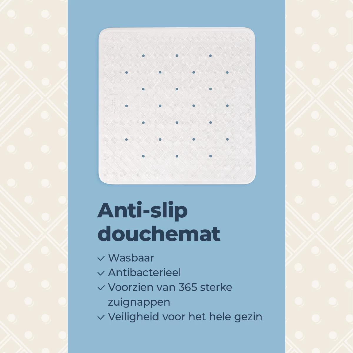 Douchemat Antislip Wit - 53 X 53 Cm - Antislipmat Douche - Badmat 2 Douchemat Antislip Wit - 53 X 53 Cm - Antislipmat Douche - Badmat - Image 2