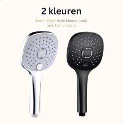Belliese Doucheset Select - Luxe Douchekop - Doucheslang - Douchekophouder - Douchekop Met Slang - Waterbesparende Douchekop - Badkamer Accessoires - Montage Zonder Boren - 3 Standen - Zwart - Select Knop -Grohe Winkel 1200x1200 12