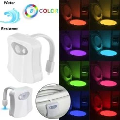 Merkloos Toiletpotverlichting-automatisch-led-licht, Toilet-bril-verlichting-voor-wc, In-8-stelbare-kleuren-wc-lamp-nachtlamp-bewegingssensor