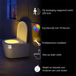Toiletpotverlichting - Toiletpotverlichting 16 Kleuren - Toiletpot - Verlichting - Toilet Lamp - Nachtlampje Met Bewegingssensor - LED - WC - Toiletpotverlichting Met Sensor - Toiletpot Verlichting -Grohe Winkel 1200x1200 1221