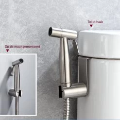 BetterSells® Bidet Handdoucheset - Shattaf - Bidet Sproeier Uit Geborsteld RVS - Inclusief Slang, T-stuk & Wandhouder 12 BetterSells® Bidet Handdoucheset - Shattaf - Bidet Sproeier Uit Geborsteld RVS - Inclusief Slang, T-stuk & Wandhouder -Grohe Winkel 1200x1200 1243