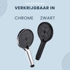 EcoRain™ Charly Waterbesparende Douchekop Zwart - 50% Waterbesparend - Regendouche 13 Cm - 3 Sproeistanden - Hoge Druk - Handdouche -Grohe Winkel 1200x1200 126