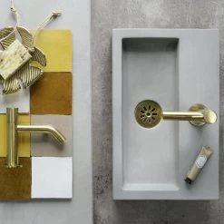 Differnz Wastafelkraan Gebogen – Kraan Koud Water – Toiletkraan – Mat Goud -Grohe Winkel 1200x1200 1316