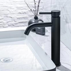 LOMAZOO Wastafelkraan Zwart Cardano - Zwarte Kraan - Badkamerkraan - Wastafel Mengkraan - Hoog -Grohe Winkel 1200x1200 1317