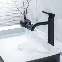 LOMAZOO Wastafelkraan Zwart Cardano - Zwarte Kraan - Badkamerkraan - Wastafel Mengkraan - Hoog -Grohe Winkel 1200x1200 1318