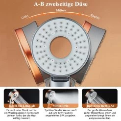 Douchekop - Regendouche Kop - Handdouche Met Hoge Druk - Blazelife Ionische Douchekop - Doucheslang - Dubbele Draaibaar - RVS - Met Slang En Houder -Grohe Winkel 1200x1200 132