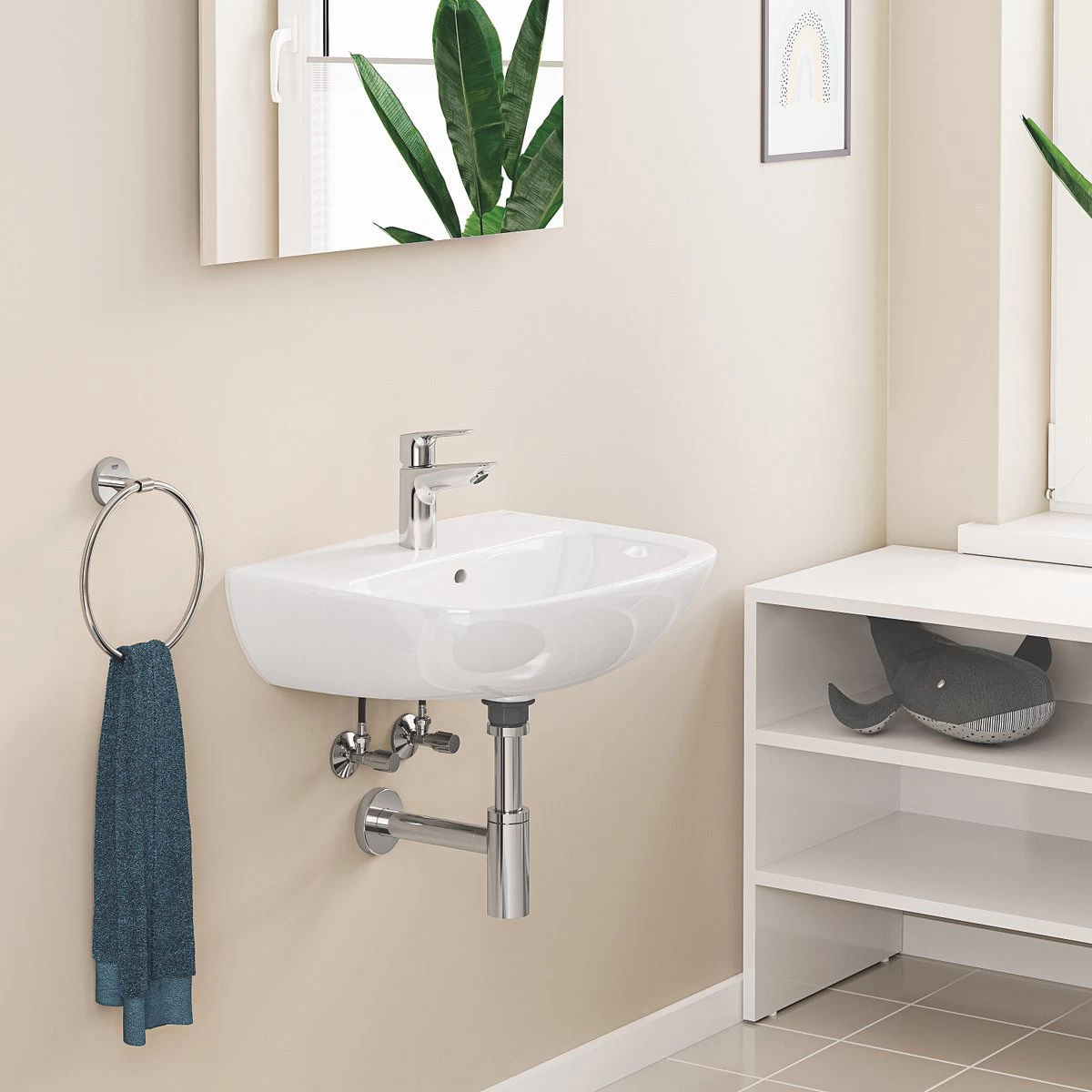 GROHE QuickFix Start Edge Wastafelkraan - Waterbesparend - Push Open Pop-up Waste - Chroom 4 GROHE QuickFix Start Edge Wastafelkraan - Waterbesparend - Push Open Pop-up Waste - Chroom - Image 4