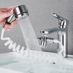 Merkloos Fastsurfe – Badkamer – Wastafel - Kraan Sproeier - Water Kraan Verlenging - Mondstuk -Verstelbare Douche Set