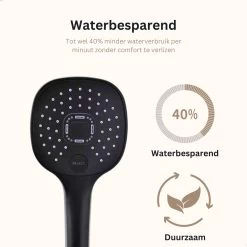 Belliese Doucheset Select - Luxe Douchekop - Doucheslang - Douchekophouder - Douchekop Met Slang - Waterbesparende Douchekop - Badkamer Accessoires - Montage Zonder Boren - 3 Standen - Zwart - Select Knop -Grohe Winkel 1200x1200 14