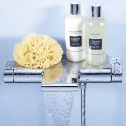 GROHE Grohtherm 2000 New Thermostatische Badkraan - 15cm - CoolTouch - Met Tray - Chroom - 34464001 -Grohe Winkel 1200x1200 1420