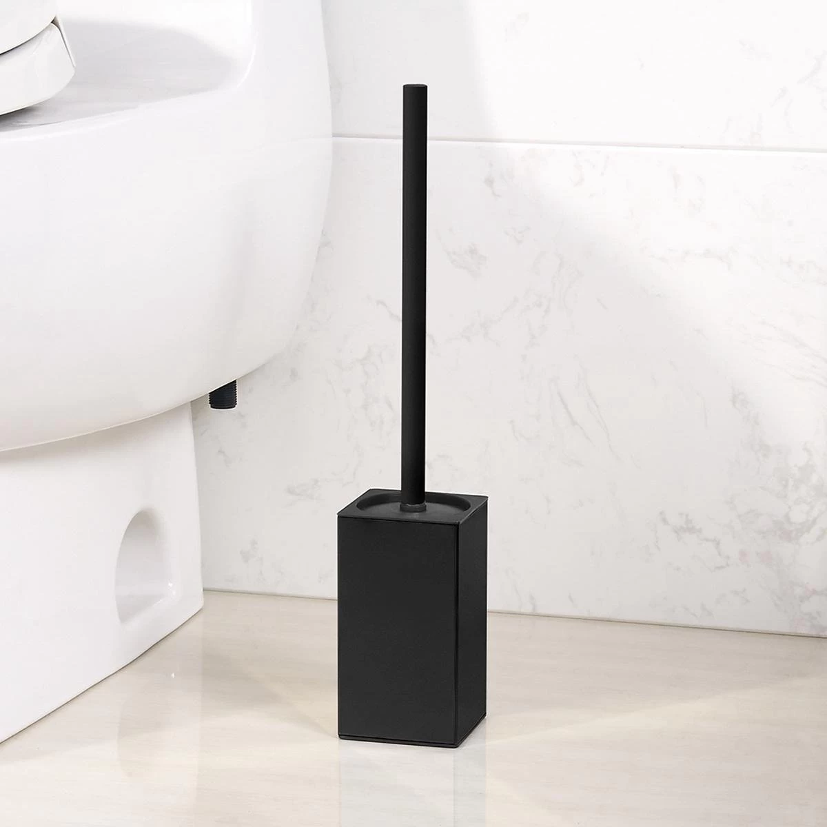 VDN Stainless Toiletborstel Met Houder - Toiletborstelhouder - Zwart - Wc Borstel Met Houder - Vierkant - RVS - Vrijstaand 2 VDN Stainless Toiletborstel Met Houder - Toiletborstelhouder - Zwart - Wc Borstel Met Houder - Vierkant - RVS - Vrijstaand - Image 2