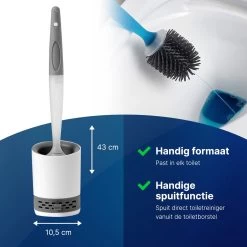 Mdxl® Siliconen WC Borstel Met Zeepdispenser - Hervulbaar - Vrijstaand Of Hangend - Sneldrogend, Hygiënisch & Antibacteriële Werking - Zonder Boren - Toilet Brush - Toiletborstel Houder - Lekbak -Grohe Winkel 1200x1200 1487