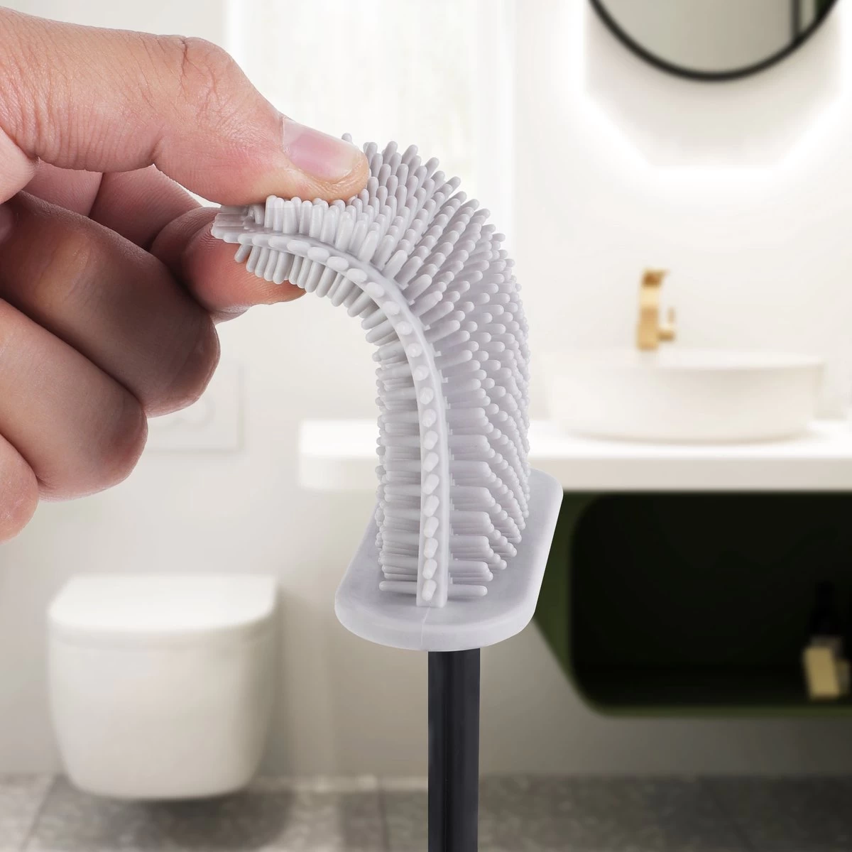 WC Borstel – Siliconen – Zwart – WC Borstel Met Houder – Vrijstaand – Hangend – WC Borstel En Houder – WC Borstel Zwart 4 WC Borstel – Siliconen – Zwart – WC Borstel Met Houder – Vrijstaand – Hangend – WC Borstel En Houder – WC Borstel Zwart - Image 4