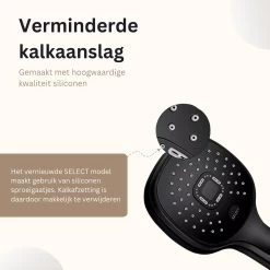 Belliese Doucheset Select - Luxe Douchekop - Doucheslang - Douchekophouder - Douchekop Met Slang - Waterbesparende Douchekop - Badkamer Accessoires - Montage Zonder Boren - 3 Standen - Zwart - Select Knop -Grohe Winkel 1200x1200 15