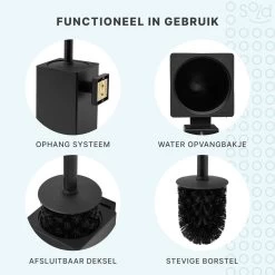 Toiletborstel Met Houder - Hangend - RVS - Mat Zwart - H 42,6 Cm -Grohe Winkel 1200x1200 1508