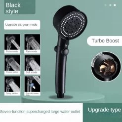 Waterbesparende Douchekop - Hoofddouche - Regendouche - Met ECO STOP Knop - 5 Standen - ABS - Zwart -Grohe Winkel 1200x1200 152