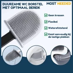 Merkloos Most Needed WC Borstel Met Houder - Siliconen Borstel - Duurzaam - Vrijstaand Of Hangend - Zwart -Grohe Winkel 1200x1200 1552