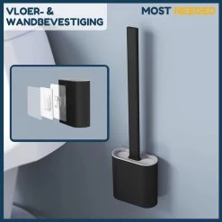 Merkloos Most Needed WC Borstel Met Houder - Siliconen Borstel - Duurzaam - Vrijstaand Of Hangend - Zwart -Grohe Winkel 1200x1200 1554