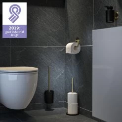 Tiger Tune - Toiletaccessoireset - Toiletborstel Met Houder - Toiletrolhouder Zonder Klep - Handdoekhaak – Messing Geborsteld / Zwart 22 Tiger Tune - Toiletaccessoireset - Toiletborstel Met Houder - Toiletrolhouder Zonder Klep - Handdoekhaak – Messing Geborsteld / Zwart -Grohe Winkel 1200x1200 1571