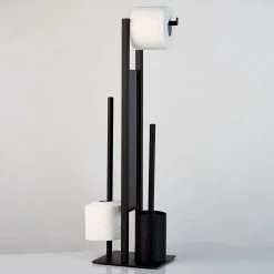WENKO Toiletbutler Rivalta Zwart - Toiletborstel Met Houder, Toiletrolhouder En Reserverolhouder -Grohe Winkel 1200x1200 1579