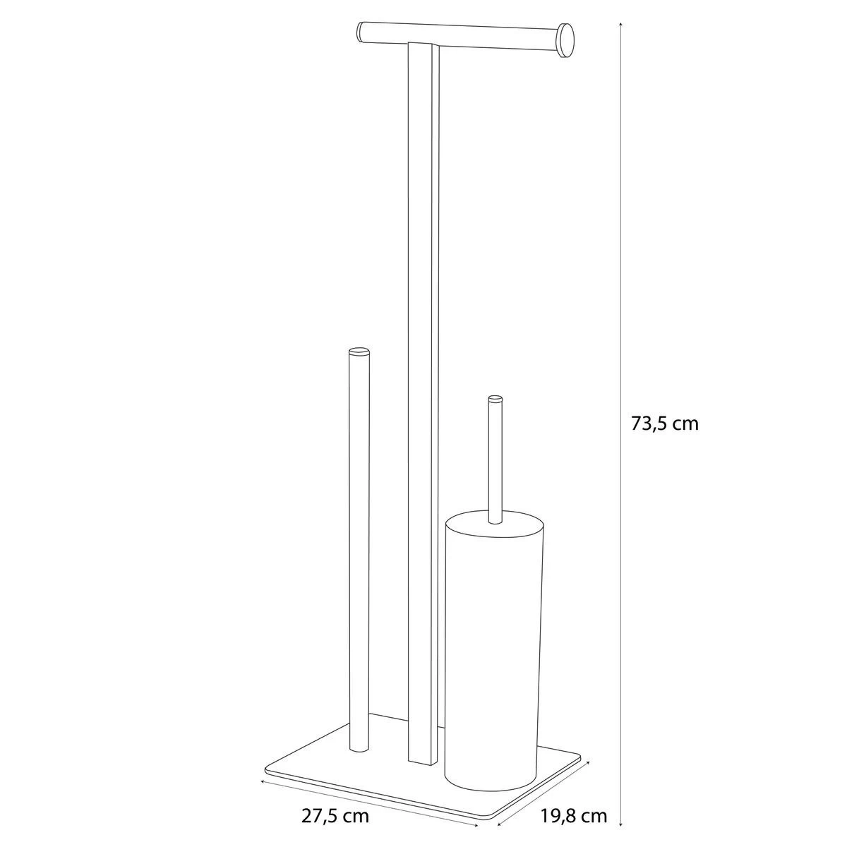 Sealskin Square Toiletbutler Vrijstaand - Toiletborstel Met Houder - Toiletrolhouder Zonder Klep - Reserverolhouder - Chroom 6 Sealskin Square Toiletbutler Vrijstaand - Toiletborstel Met Houder - Toiletrolhouder Zonder Klep - Reserverolhouder - Chroom - Image 6