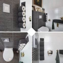 Reserverolhouder Hangend – Toiletrolhouder – Reserve Rolhouder – Zonder Boren – Rolhouder - Muur – Zwart - Antraciet - STOF & SPETTERVRIJ -Grohe Winkel 1200x1200 1596