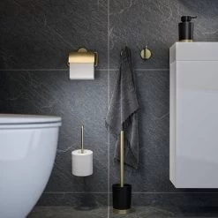 Tiger Tune - Reserverolhouder - Messing Geborsteld / Zwart -Grohe Winkel 1200x1200 1618