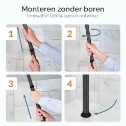 Goliving Doucherek - Doucherek Zonder Boren - Telescopisch Doucherek - Voor Plafonds Tot 2.9m Hoog - Zwart -Grohe Winkel 1200x1200 1673
