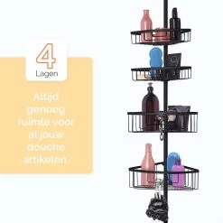 Goliving Doucherek - Doucherek Zonder Boren - Telescopisch Doucherek - Voor Plafonds Tot 2.9m Hoog - Zwart -Grohe Winkel 1200x1200 1674