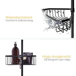 Goliving Doucherek - Doucherek Zonder Boren - Telescopisch Doucherek - Voor Plafonds Tot 2.9m Hoog - Zwart -Grohe Winkel 1200x1200 1677