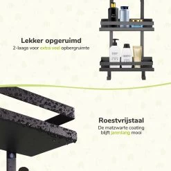 Doucherek Zonder Boren - Zwart - 2-Laags Doucherekje - Hangend Aan Douchewand -Grohe Winkel 1200x1200 1685