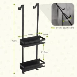 Doucherek Zonder Boren - Zwart - 2-Laags Doucherekje - Hangend Aan Douchewand -Grohe Winkel 1200x1200 1688
