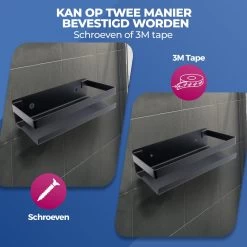 Roegaarden Doucherek Zonder Boren - Doucherekjes - Hangend - Zwart RVS - 23 CM -Grohe Winkel 1200x1200 1706