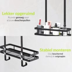 Doucherek Aan Douchewand - Zwart - Doucherekje Hangend - Zonder Boren -Grohe Winkel 1200x1200 1709