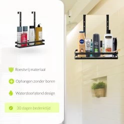 Doucherek Aan Douchewand - Zwart - Doucherekje Hangend - Zonder Boren -Grohe Winkel 1200x1200 1711