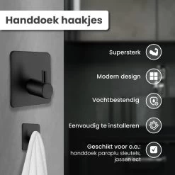 Dubbele Doucherek Zwart Zonder Boren – Sterke Lijmbasis - Badkamer Rek – Hoek – Doucherekjes – Incl. Schroeven – Incl. 2 Haken -Grohe Winkel 1200x1200 1722