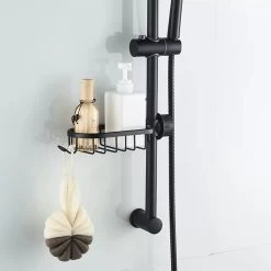 MLN Basics® Doucherek | Zwart | Zonder Boren Of Zuignap