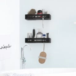 Doucherekje Van Sanicraft® - Doucherekje Zonder Boren - Geschikt Voor Elk Type Muur - Hangend - Roestvrij - 2 Stuks - Zwart -Grohe Winkel 1200x1200 1730