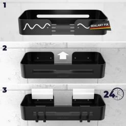 Doucherekje Van Sanicraft® - Doucherekje Zonder Boren - Geschikt Voor Elk Type Muur - Hangend - Roestvrij - 2 Stuks - Zwart -Grohe Winkel 1200x1200 1732