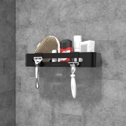 Doucherekje Van Sanicraft® - Doucherekje Zonder Boren - Geschikt Voor Elk Type Muur - Hangend - Roestvrij - 2 Stuks - Zwart -Grohe Winkel 1200x1200 1733