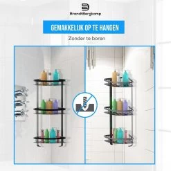 BrandtBergkamp Doucherek Zonder Boren – Badkamerrek – 3 Laags – Zwart -Grohe Winkel 1200x1200 1751