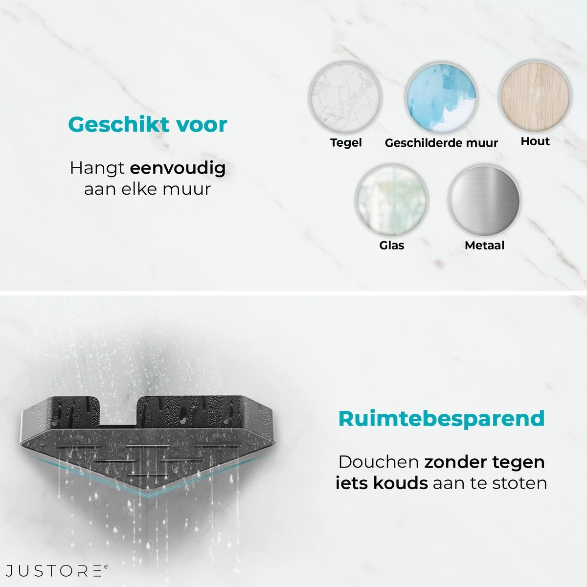 Luxe Doucherek Zonder Boren – 1/2/3 Laags – 32 Cm – Hangend – Aluminium – Zwart 5 Luxe Doucherek Zonder Boren – 1/2/3 Laags – 32 Cm – Hangend – Aluminium – Zwart - Image 5