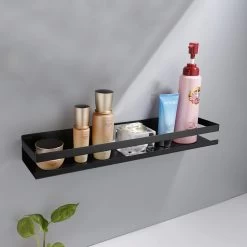 Merkloos Doucherek- Douchemand- Badkamerrek- Badkamer Organiser- Badkamer Organizer-Rekje Voor In De Douche- Badkamer Plank-Rekje Voor Shampoo- RVS- Zonder Boren- Zelfklevend- Rechthoek Vorm- Met Of Zonder Schroeven- Ophangbaar- Met Lijm- 40 Cm- Zwart -Grohe Winkel 1200x1200 1764