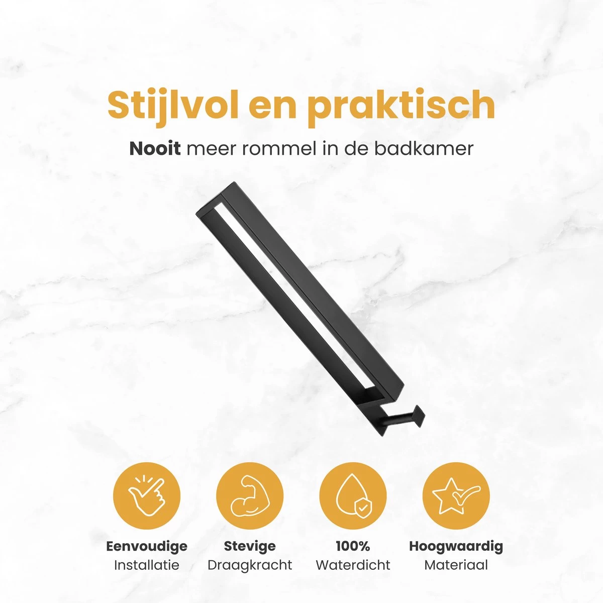 Home4u® - Handdoekrek Badkamer - Handdoekstang - Handdoekenrek Badkamer - 40CM - Met Hanger 4 Home4u® - Handdoekrek Badkamer - Handdoekstang - Handdoekenrek Badkamer - 40CM - Met Hanger - Image 4