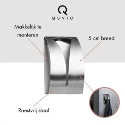 QUVIO Handdoek Houder RVS - Handdoek Of Theedoek Klem Met Plakstrip Voor In Keuken, Badkamer, Toilet Of Bijkeuken - Strak Design En Geen Schroeven Nodig - Staal - Klem - Theedoek -Grohe Winkel 1200x1200 1807