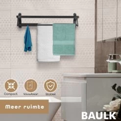Baulk® - Droogrek – Handdoekrek – Droogrek Hangend – Inklapbaar - Badkamer – RVS – Zwart – Modern – Dutch Design -Grohe Winkel 1200x1200 1812